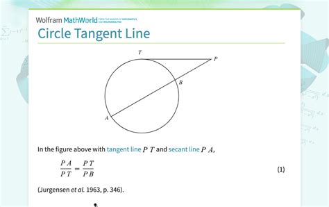 Image result for Tangent Line Circle Example Material