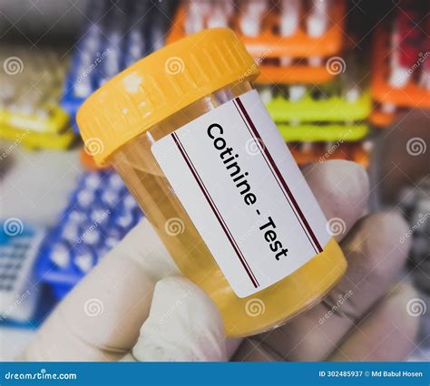 Urine Test Sample for Cotinine or Nicotine Test. Stock Image - Image of activity, lungs: 302485937