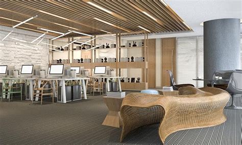 Image result for PVC Cladding Ceiling Reception Area Design