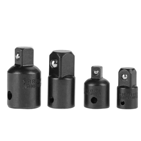 4 Piece Impact Adapter and Reducer Set Chrome Vanadium Steel Socket ...