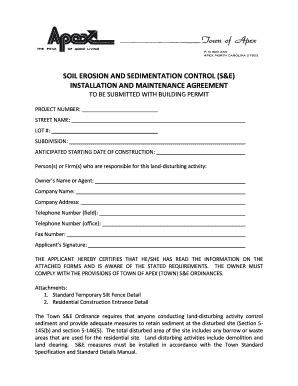 Soil Erosion and Sedimentation Control Agreement - Fill Out, Sign ...