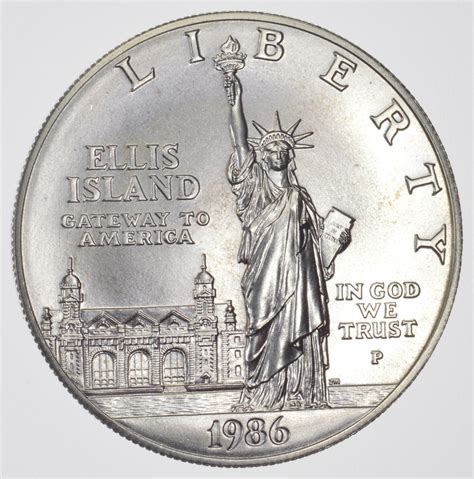 SILVER Uncirculated 1986-P Ellis Island - Commemorative US Silver ...