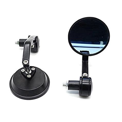 Dhe Best RM-17 Bike Rear View Mirror Handle Bar Side Round Shape Fancy ...