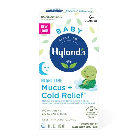 Hyland's Baby Mucus & Cold Relief - Nighttime Infant Cold Medicine & Decongestant - 4 Fl Oz ...