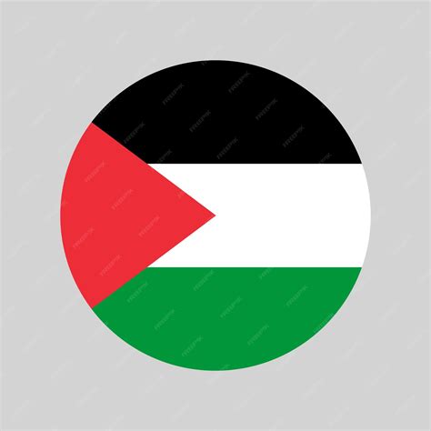 Premium Vector | Palestine round with palestinian national flag colors ...