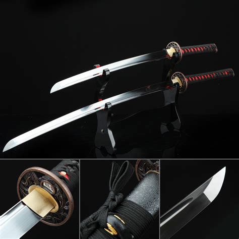 Handmade Carbon Steel Black Japanese Daisho Set Wakizashi And Katana ...