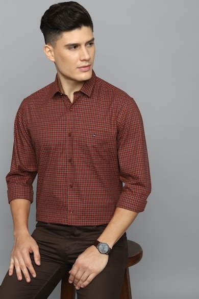 Buy Men Maroon Slim Fit Check Full Sleeves Casual Shirt Online - 871385 ...