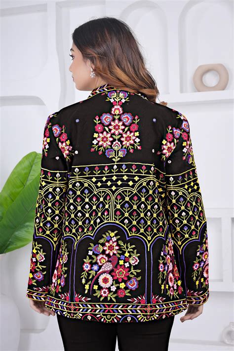 Stylish Black Embroidery Jacket for Women | Boutique Ethnic Jacket