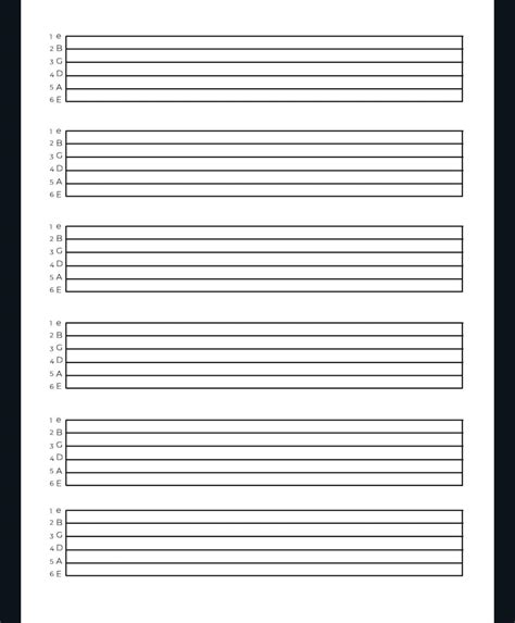 Printable Simple Blank Guitar Tab Paper Digital Download - Etsy