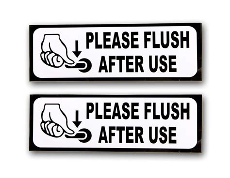 eSplanade FLUSH AFTER USE Sign Sticker Decal - Easy to Mount Weather ...