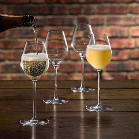 LSA International Borough Tulip Champagne Glasses 285ml, Set of 4 ...