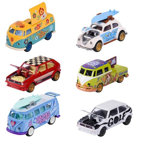 Majorette Vw The Originals Deluxe Cars, 6 Assorted Multicolour 3Y+
