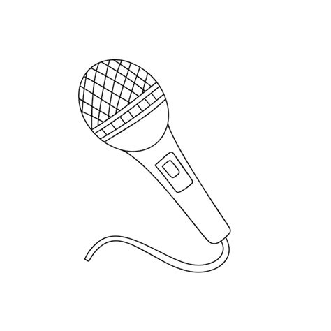 Microphone dans le style de doodle isolé sur fond blanc Art vectoriel ...
