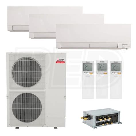 Mitsubishi MXZ-SM36NAM 3-MSZ-FS12NA Wall Mounted 3-Zone System - 36,000 ...