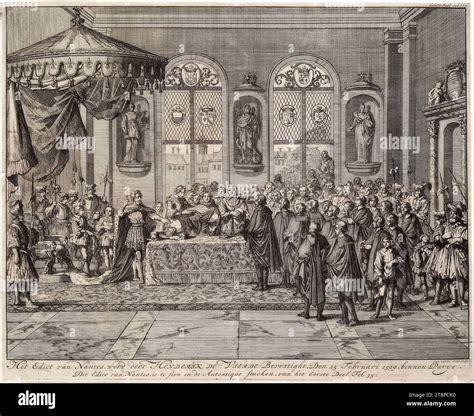 Confirmation of the Edict of Nantes by Henry IV King of France on February 25, 1599 in Paris ...