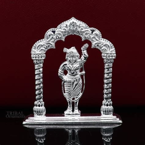925 Sterling silver handmade design Indian Idols Lord krishna Shrinath