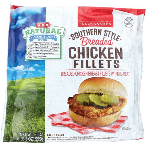 H-E-B Natural Fully Cooked Southern Style Breaded Chicken Breast ...