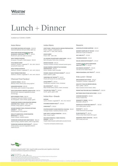 Menu at Seasonal Tastes, Chennai