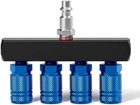 Taisher 4-Way Aluminum Air Manifold with 5 Ports, 1/4" NPT, Quick ...
