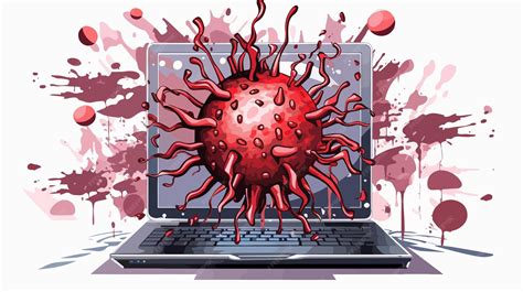 Cartoon vector illustration of informatic virus on computer | Premium ...