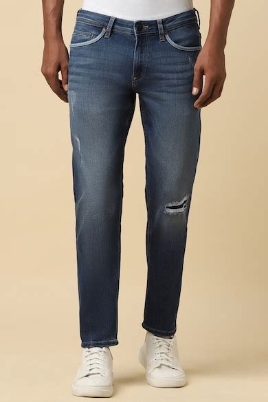 Buy Men Navy Slim Fit Mid Wash Jeans Online - 39660790 | Allen Solly