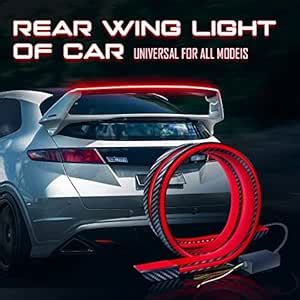 AUTO MT Universal Item Led Trunk Lip Spoiler Black-Carbon Fiber LED ...
