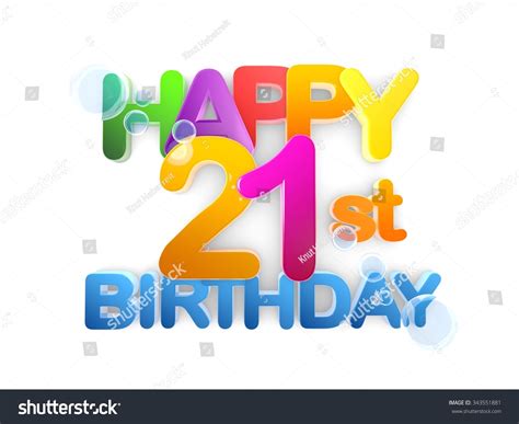 Happy 21st Birthday Title Big Letters Stock Illustration 343551881 ...