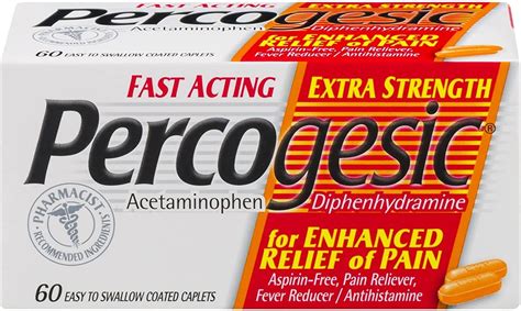 Buy Percogesic Extra Strength Pain Reliever, Aspirin Free, Dual Action ...