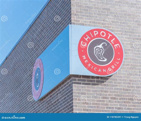 Close-up Logo Sign of Chipotle Mexican Grill in Ennis, Texas, US ...