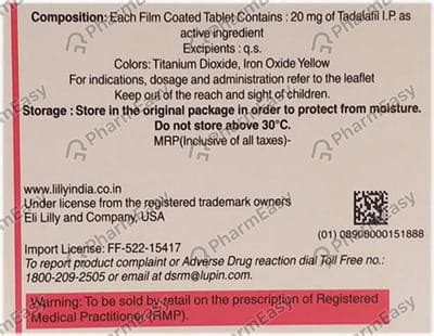 Cialis 20mg Tablet: Uses, Side-effects, Price, Dosage & More Info ...