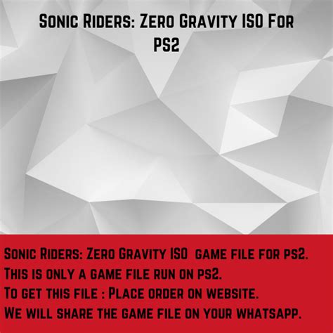 Sonic Riders: Zero Gravity ISO File For Sony Playstation 2