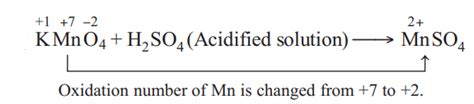 When SO 2 is passed through an acidified solution of KMnO 4, manganese ...