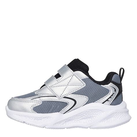 Skechers | Kids' Meteor Lights Leather Light Up Trainers | Leather ...