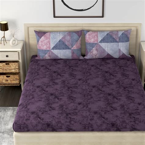 Buy Huesland by Ahmedabad Cotton 186 TC Cotton Elastic Fitted Bedsheets ...