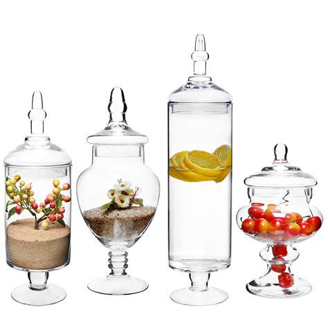 Tall Glass Candy Jars Sets