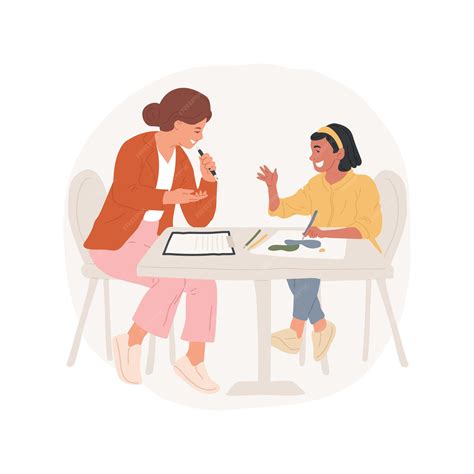 Psicólogo infantil aislado ilustración vectorial de dibujos animados | Vector Premium