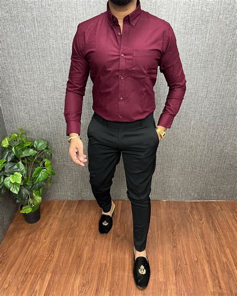 Maroon Shirt and Black Pant Combo – Strenzo