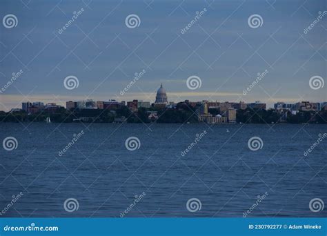 Downtown Madison and State Capitol from Governor Nelson State Park Over ...