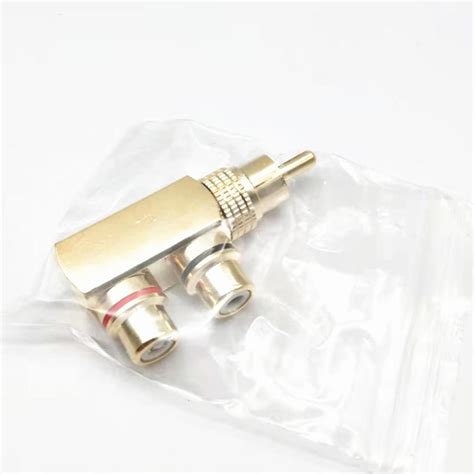Premium RCA Splitter Adapter 90 Degree AV TV Audio Splitter Plug Conve ...