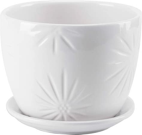 Retro White Starburst Design Ceramic Flower Planter | Ubuy India