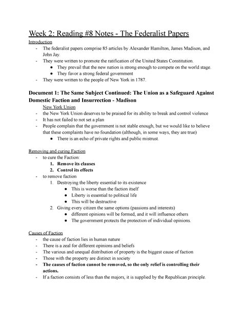 Poli Sci 1 Week 2 Reading Notes 8 - Week 2: Reading #8 Notes - The ...