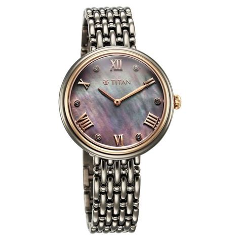 Buy Online Titan Aura Quartz Analog Titanium Mother of Pearl Dial ...
