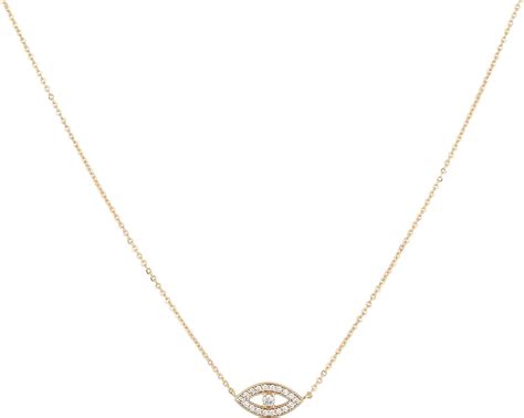 Buy MEVECCO Gold Dainty Evil Eye Necklace for Women 18K Gold Plated ...