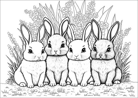 Rabbit Printable Coloring Pages - King Printables