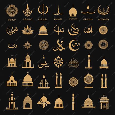 Collection of Islamic religious symbol elements | Premium AI-generated ...