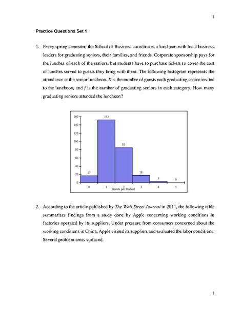 Practice Questions Set 1 - Every spring semester, the School of ...