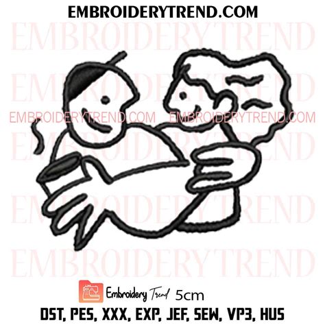 Boy And Girl Silhouette Embroidery Design – Custom PES Design File - Silhouette Monogram Designs