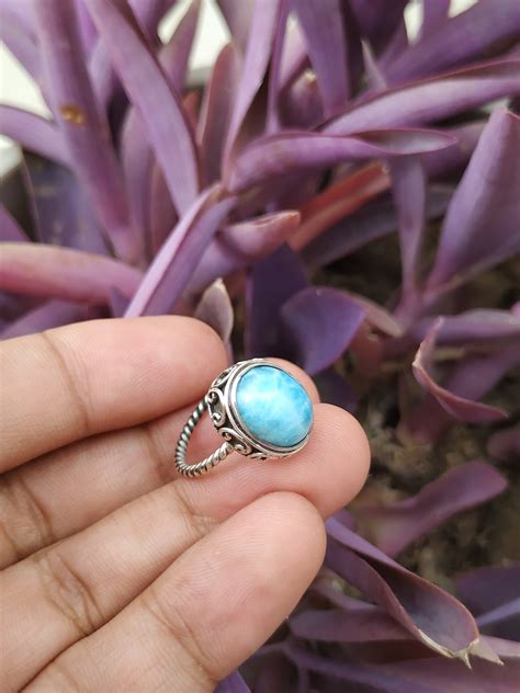 Buy Natural Larimar Ring Sterling Silver Dominican Republican Online in ...