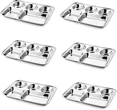 Buy Kombuis kitchenware® Stainless Steel Dinner Plate/Thali with Round ...