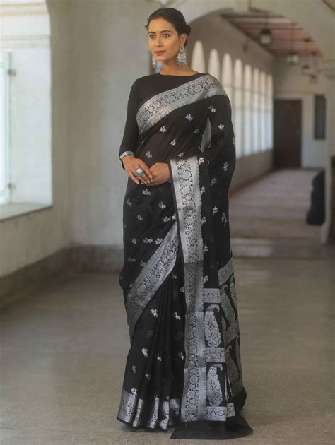 Buy Latest Black Sarees Online